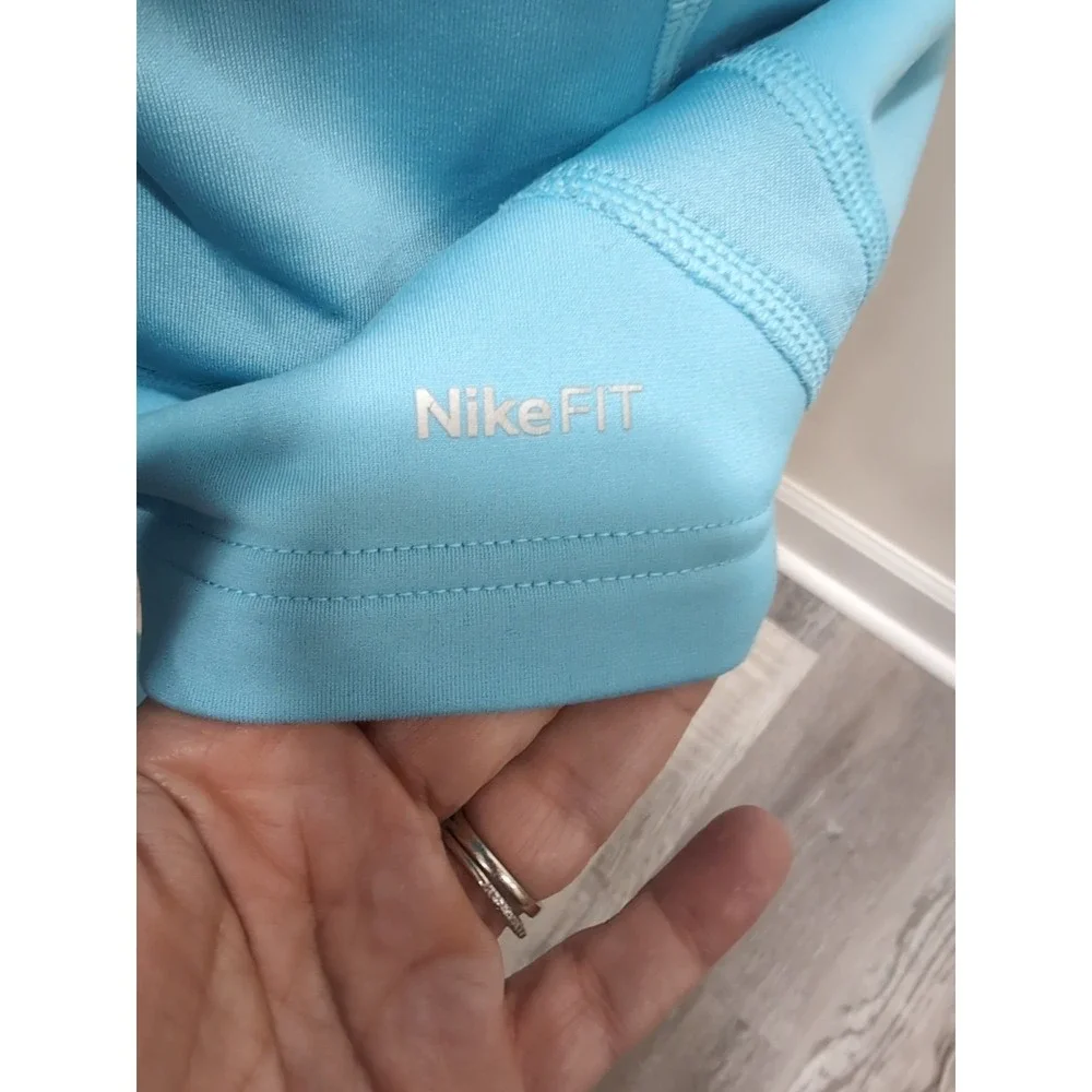 Nike Fit Dri Women's 1/2 Zip‎ Pullover w/Hood Size Large (12-14) Powder Blue